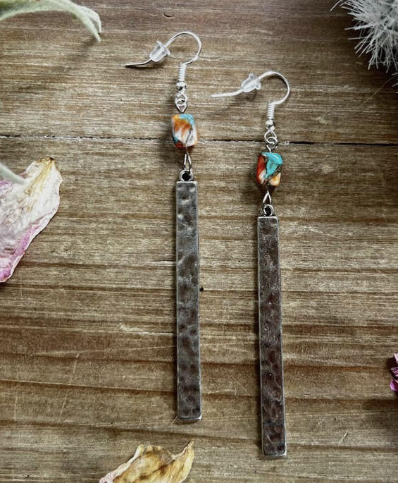 Hammered Out Color Earrings